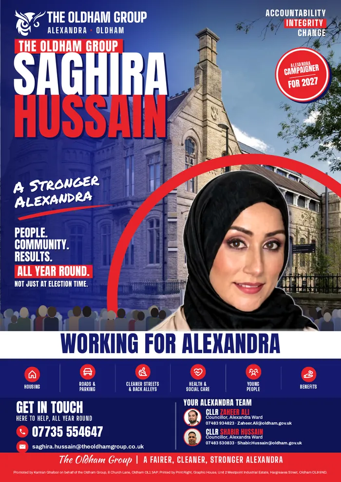 Front of the Alexandra 2027 campaign leaflet